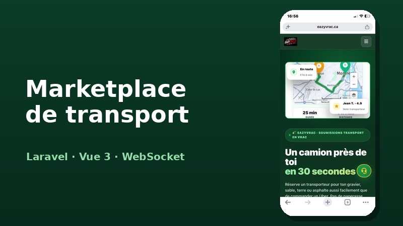 Marketplace B2B de transport de vrac